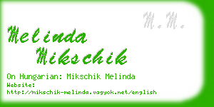melinda mikschik business card